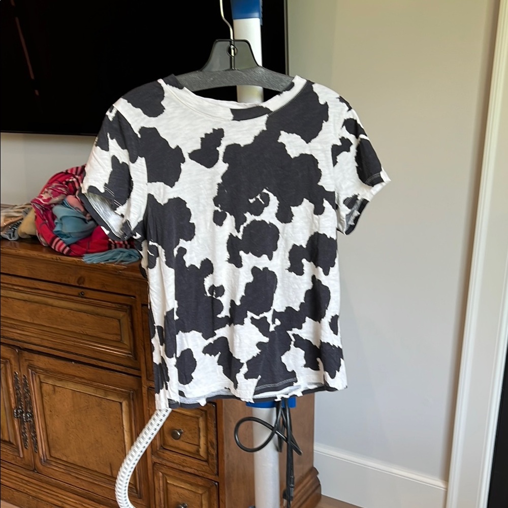 Sanctuary Brown and White Cow Print T-Shirt